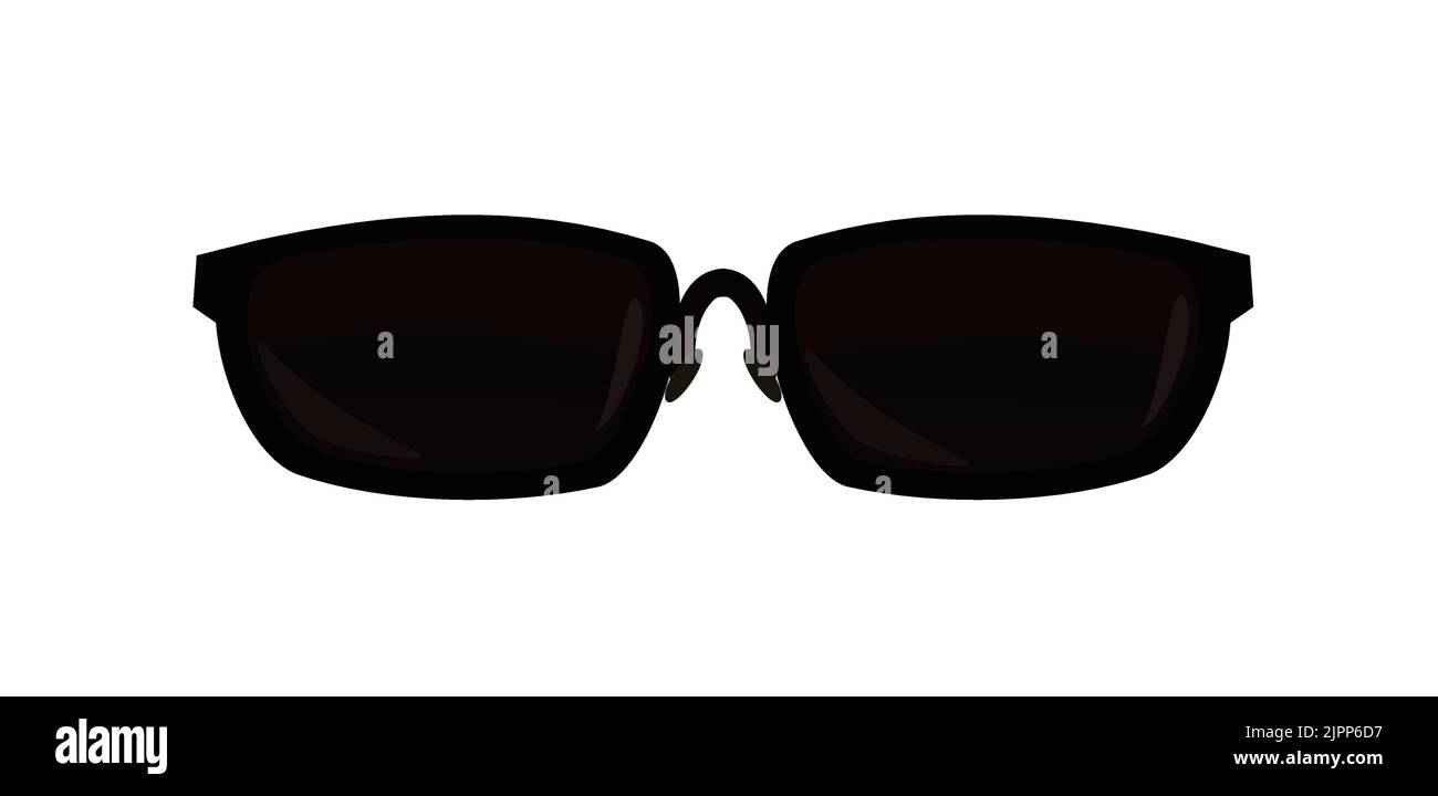 Sunglasses for sun protection. Summer glasses. Tinted optics for better view. Object isolated on white background. Vector. Stock Vector