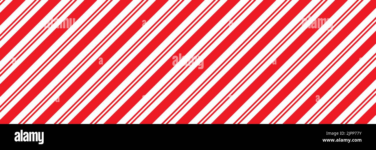 Traditional Christmas background for walking stick, candy and packaging. Diagonal red lines. Flat style. Stock Vector