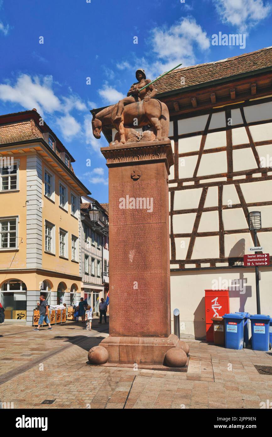 Neustadt an der Weinstrasse, Germany - August 2022: War monument 'Kriegerdenkmal 1914-1918' Stock Photo