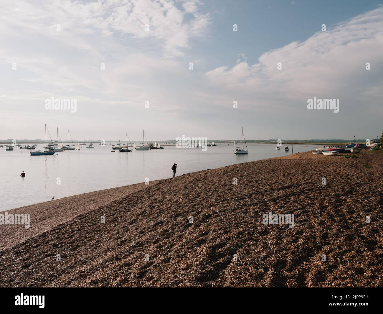 The summer coast landscape of the river Deben in Bawdsey Suffolk, eastern England UK Stock Photo