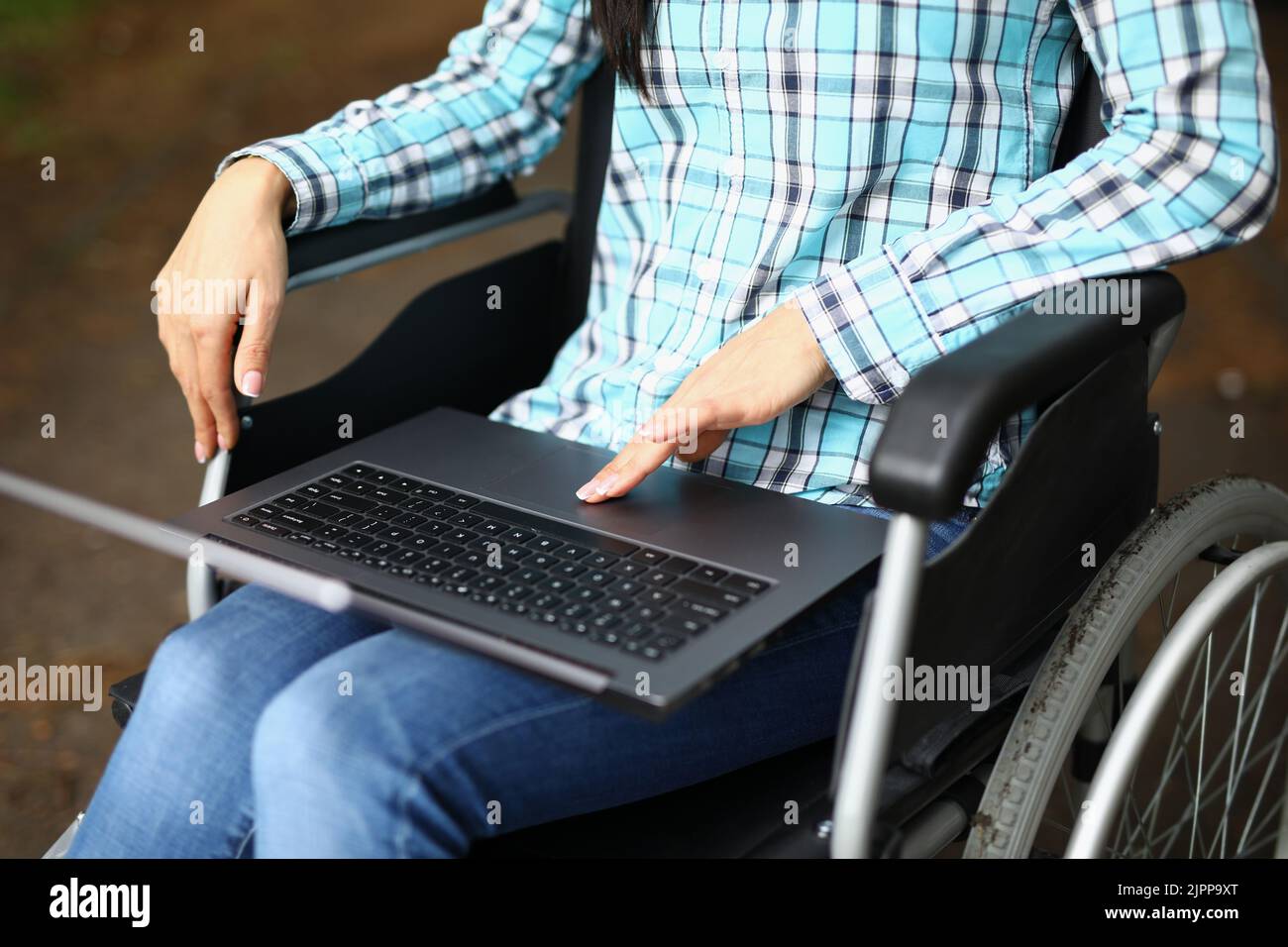 Young woman wheelchair on street hi-res stock photography and images ...