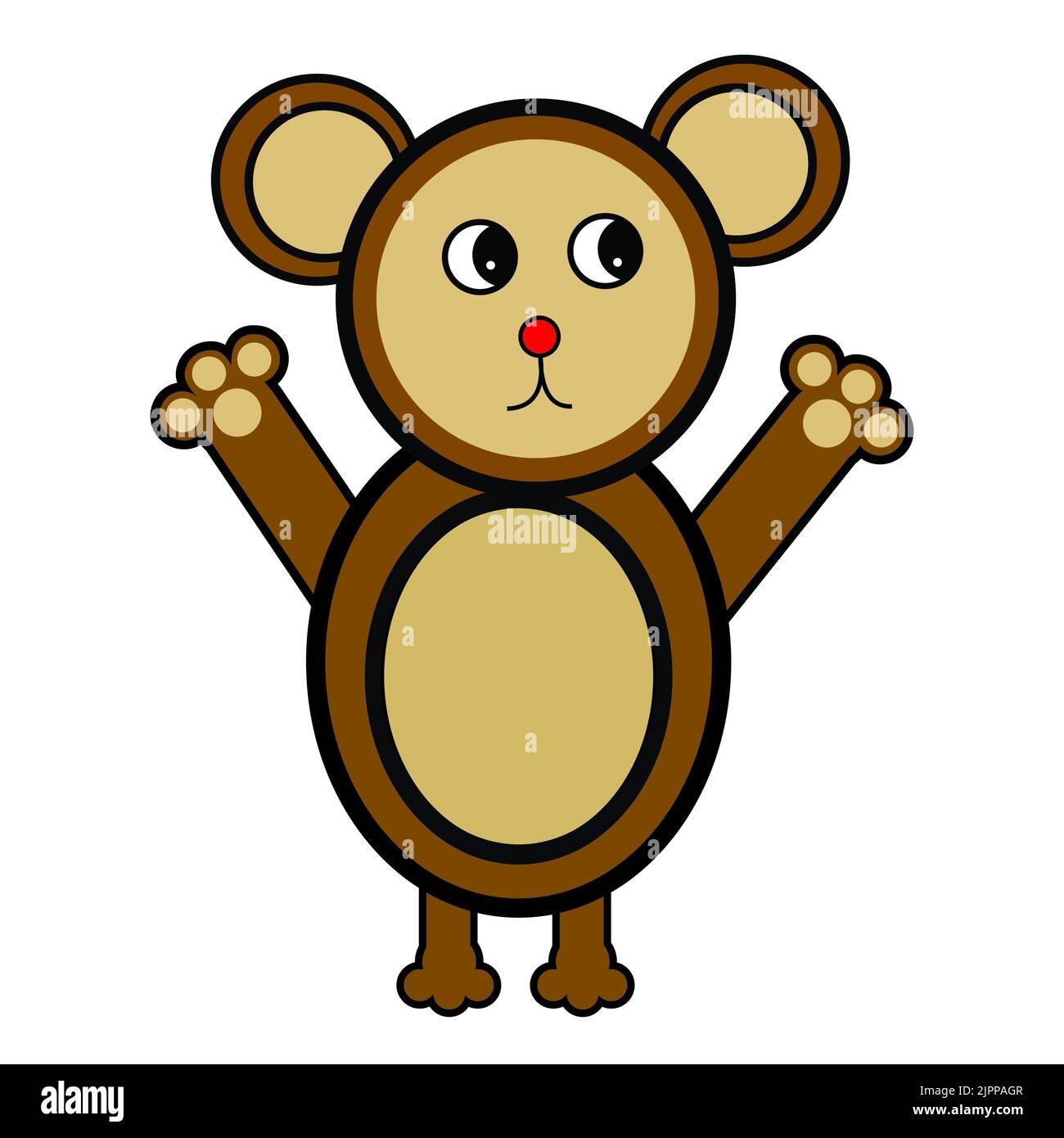 Monkey Bear, Illustration Drawing, Hand Drawn Isolated Background Stock Photo