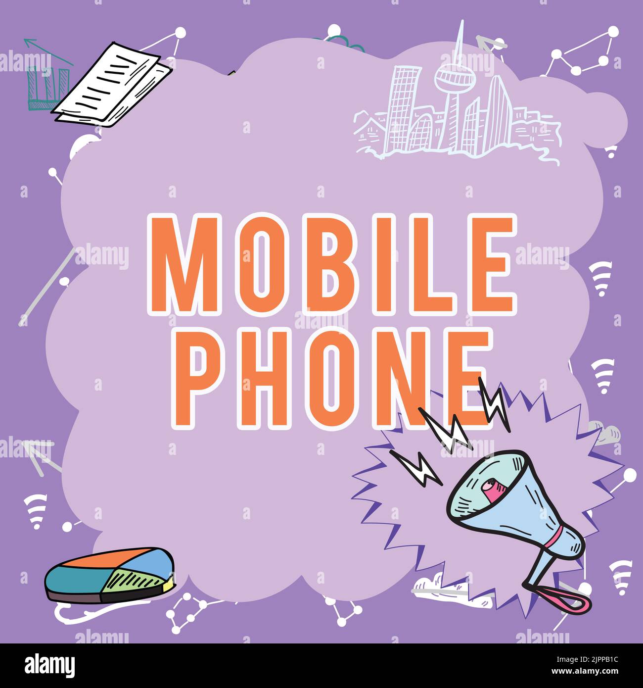 Sign displaying Mobile Phone, Word for A handheld device used to send ...