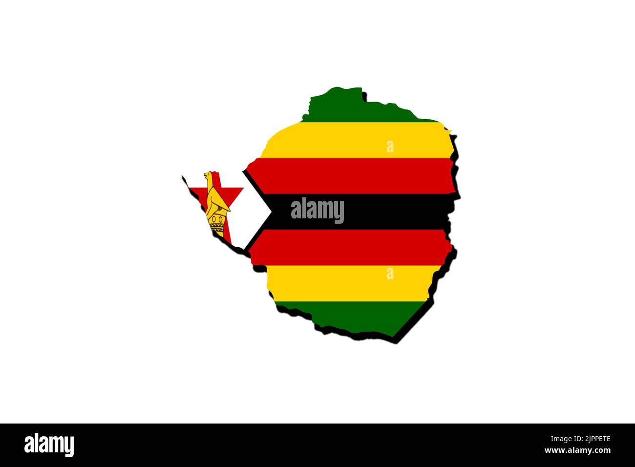 Silhouette of the map of zimbabwe with its flag Stock Photo - Alamy