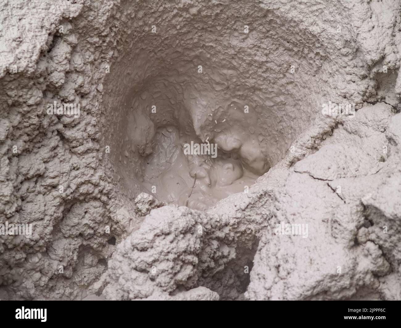 Thermal activity and steaming pothole of liquid hot mud in Orakei Korako on volcanic plateau