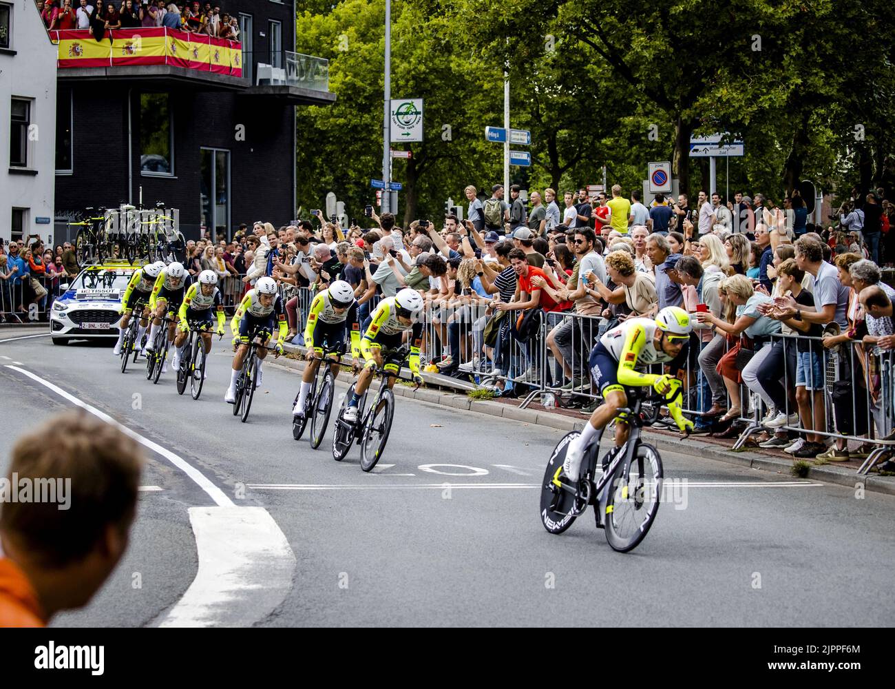Munich, Germany. 19th Aug 2022. UTRECHT - Team INTERMARCHE - WANTY - GOBERT MATERIAUX during the team time trial on the first day of the Vuelta a Espana (Vuelta a Espana). After a start on the Jaarbeursplein, the teams drove through the streets of the Dom city. ANP SEM VAN DER WAL Credit: ANP/Alamy Live News Stock Photo