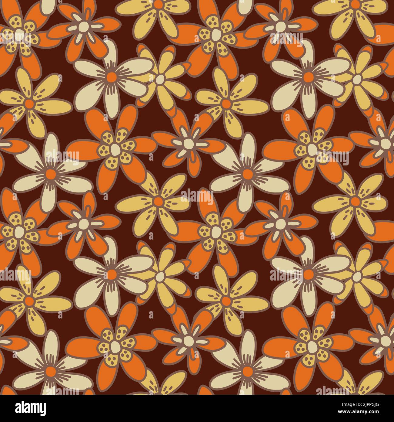 Floral 70s wallpaper background hires stock photography and images Alamy