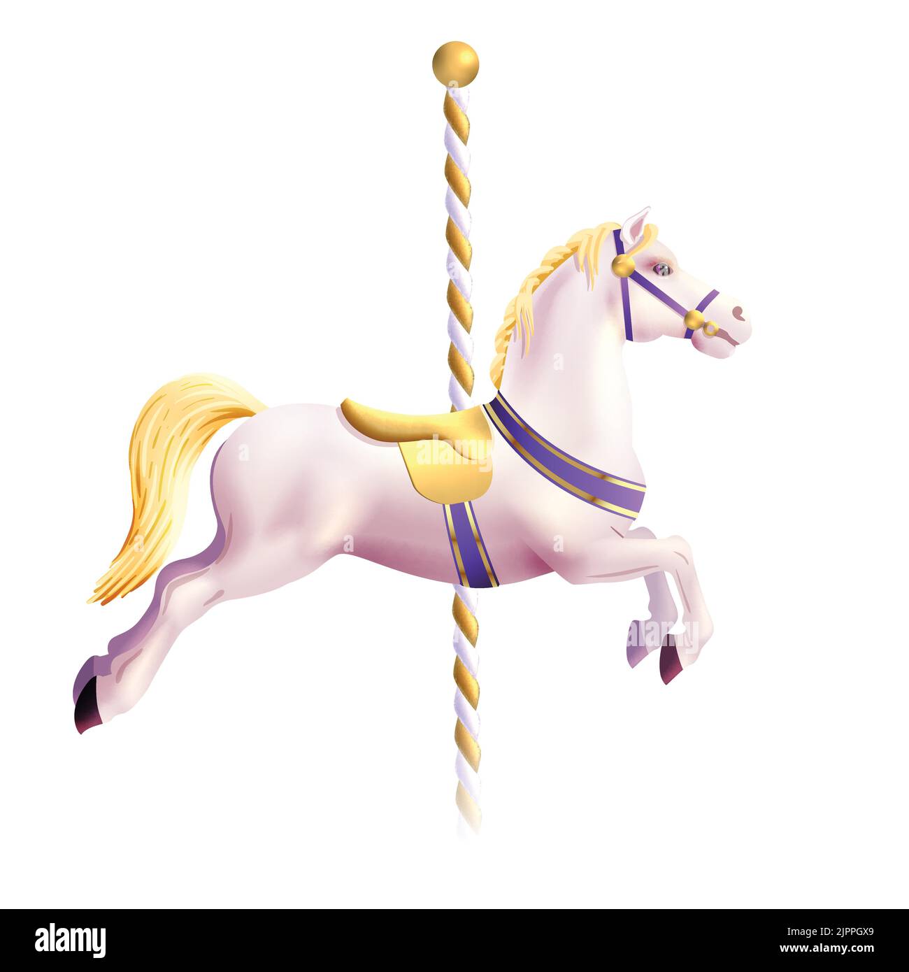 Realistic toy horse from traditional amusement park carousel vector illustration Stock Vector