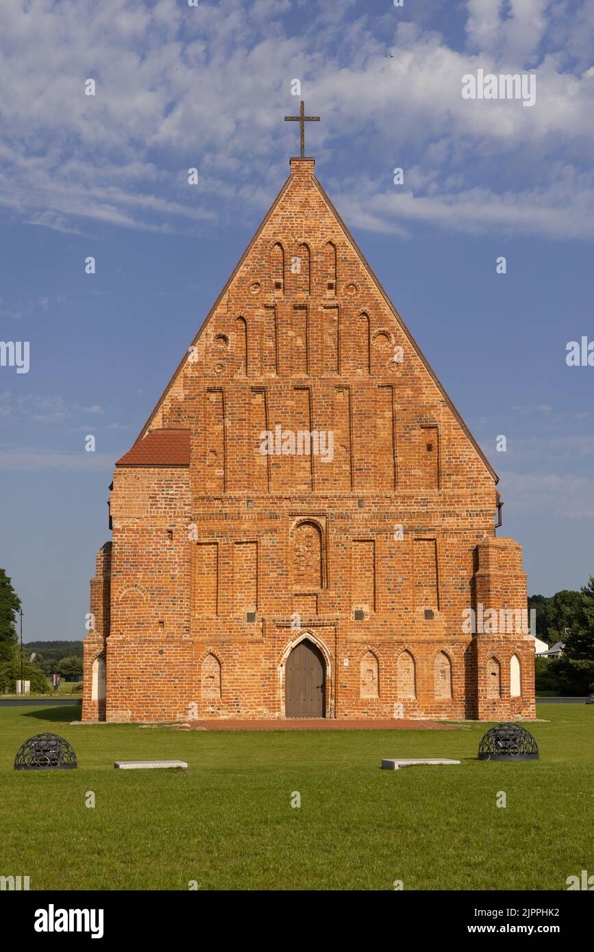 Zapyskis, Lithuania July 20 2022: early Gothic red brick church (built between 1530 and 1578) In Lithuania, Zapyskis, Kaunas district. Stock Photo