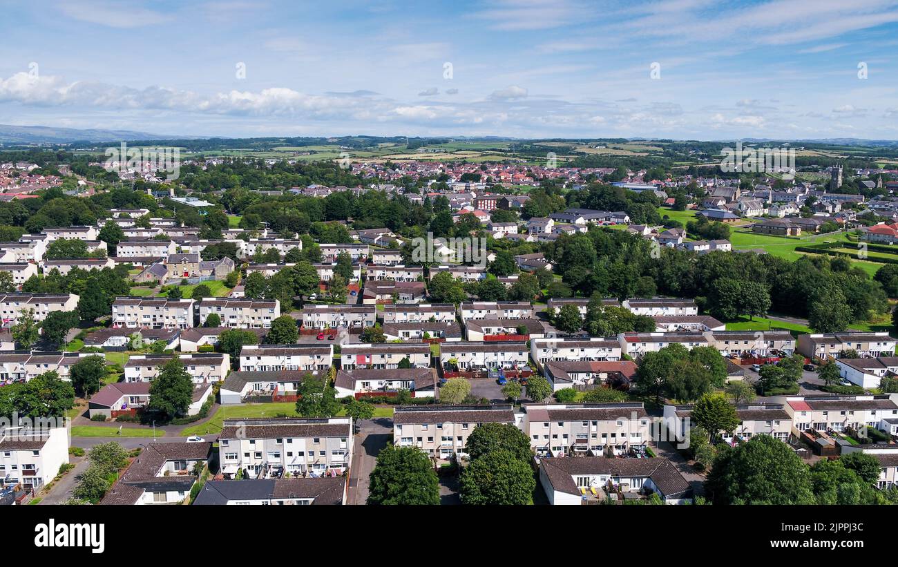 Aerial drone view of Kilwinning North Ayrshire Stock Photo Alamy
