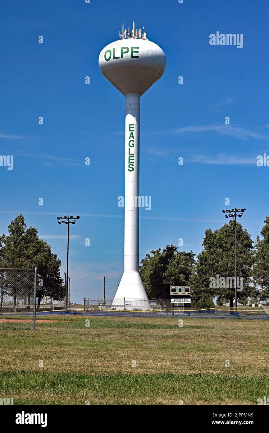OLPE, KANSAS AUGUST 13, 2022 Water tower for town drinking water Stock Photo Alamy