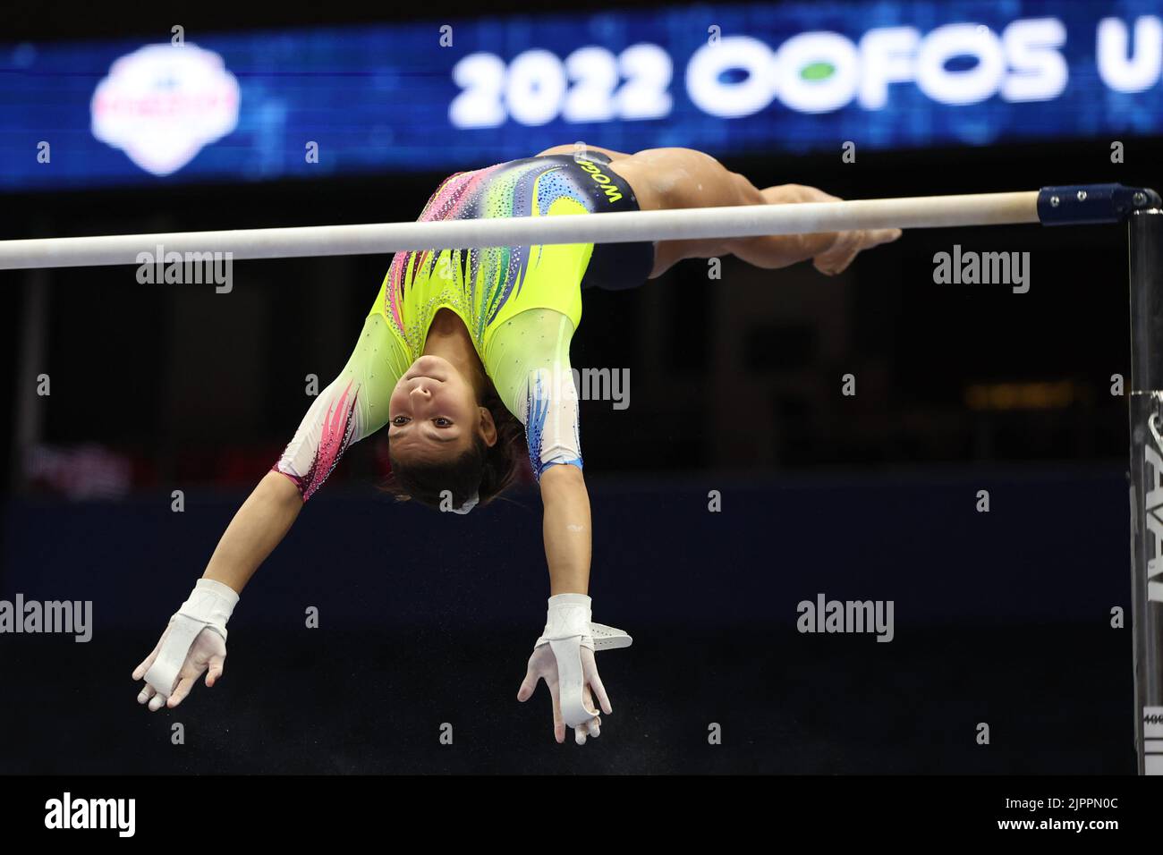 August 19, 2022: Madray Johnson from WOGA competes during the junior ...