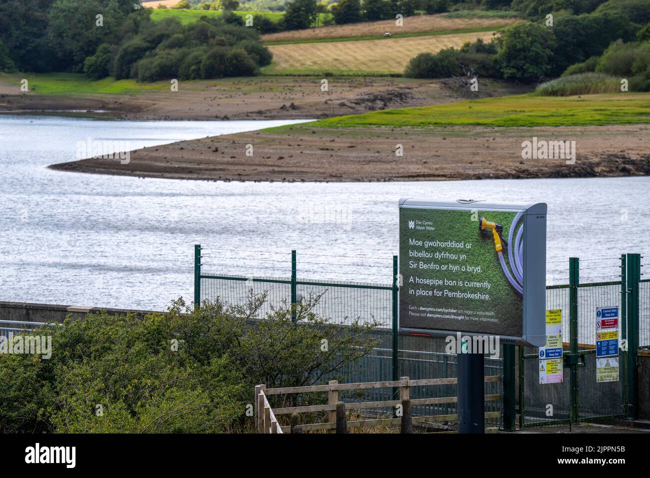Drought declared across parts of mid and south Wales as Pembrokeshire hosepipe ban comes into force.Pictured is Llys y Fran reservoir. Stock Photo