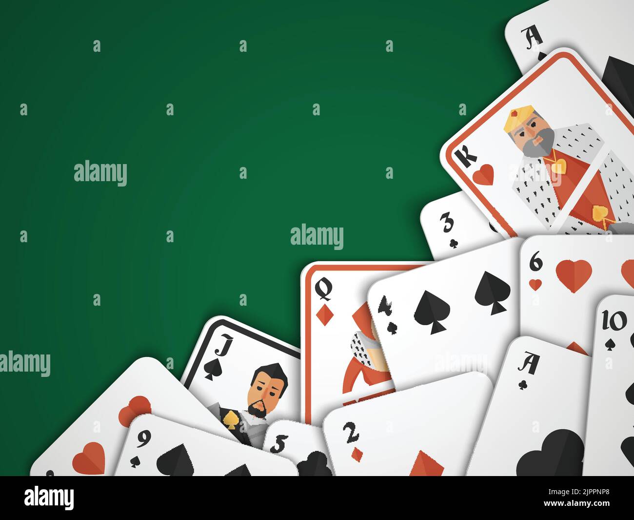 Casino poker hazard risk games playing cards background vector ...