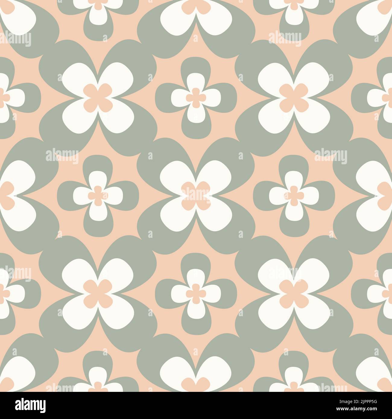 Retro vector seamless pattern from the 60s, 70s. Stock Vector