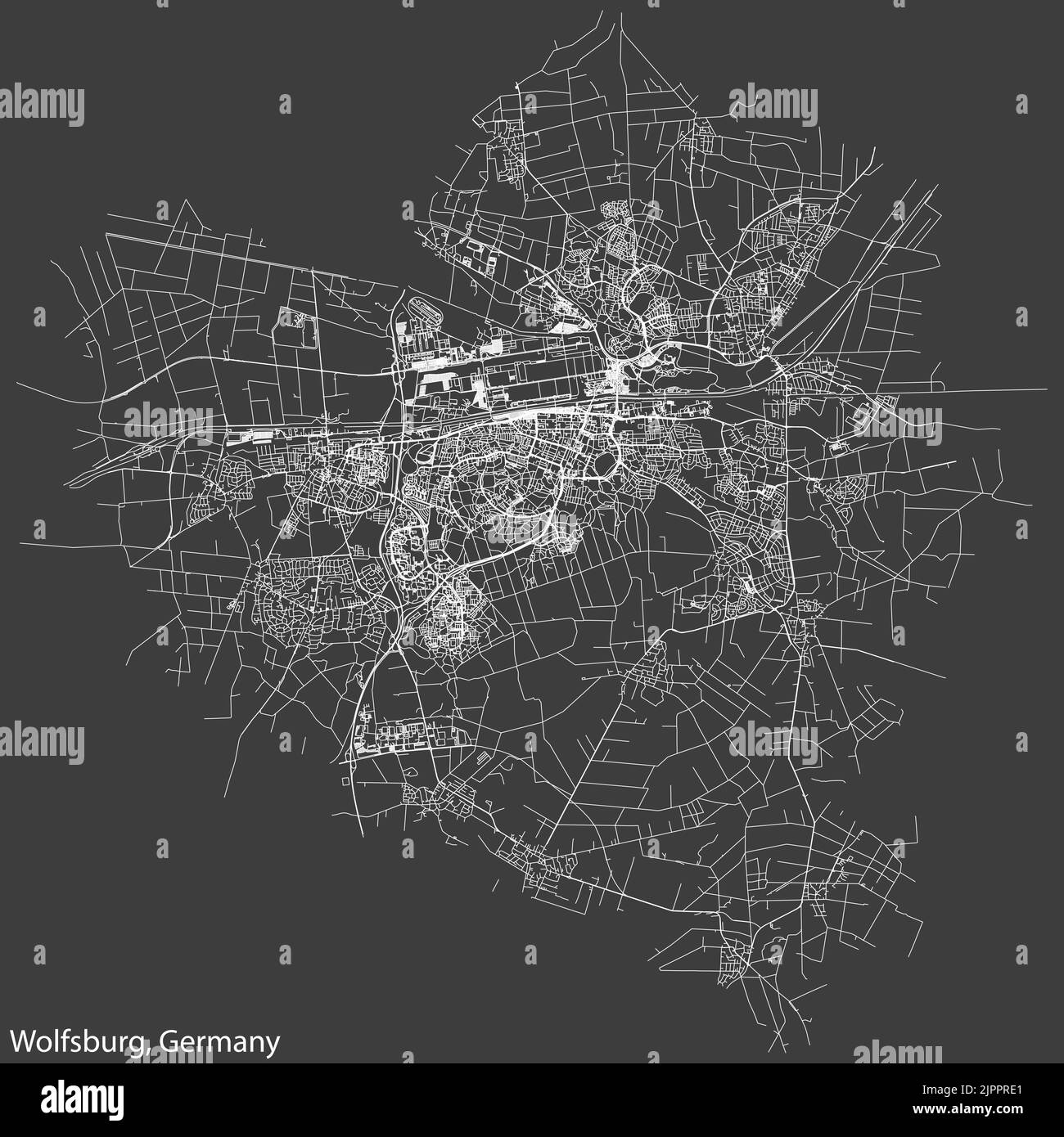 Wolfsburg road map Black and White Stock Photos & Images - Alamy