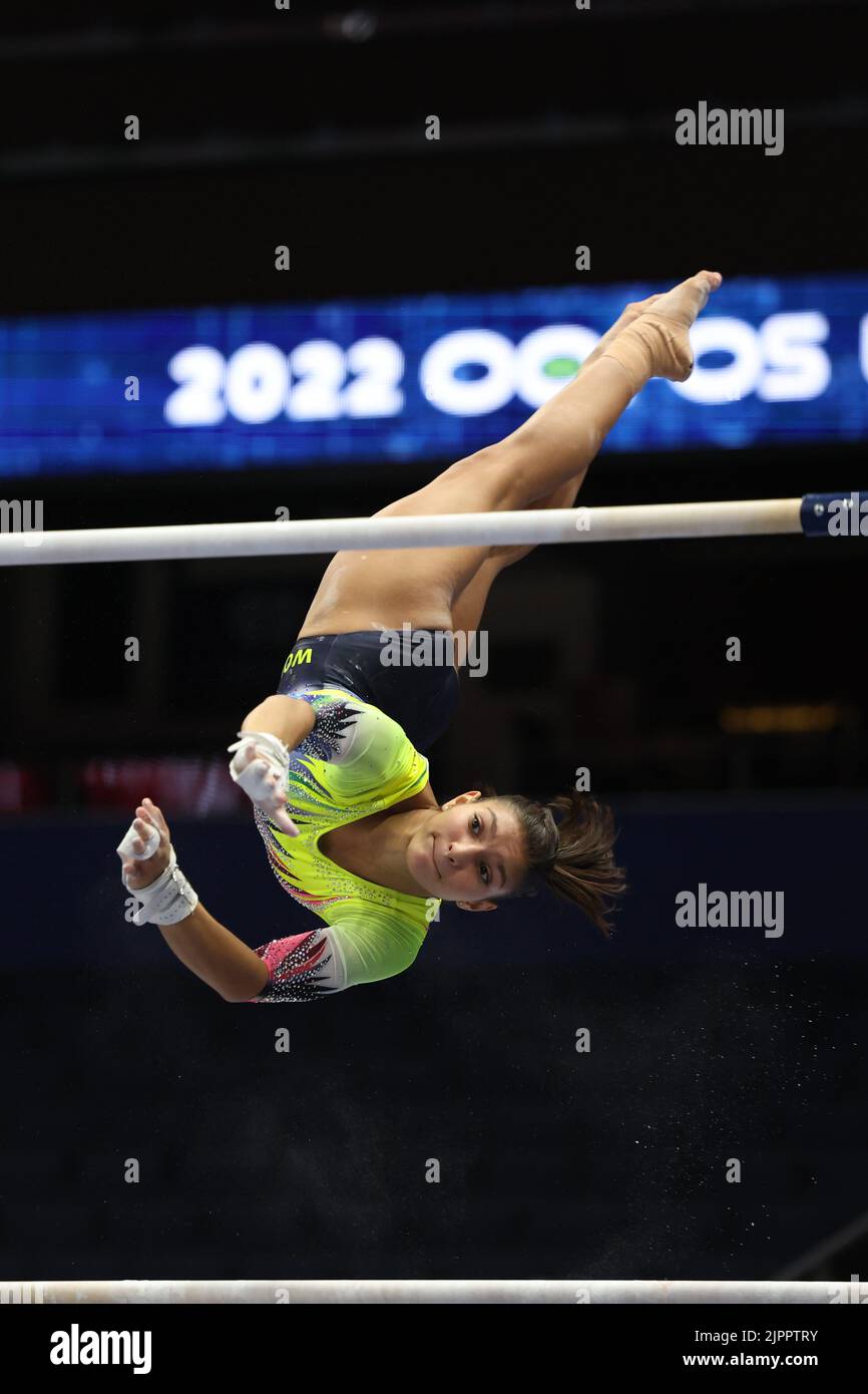 August 19, 2022: Madray Johnson from WOGA competes during the junior ...