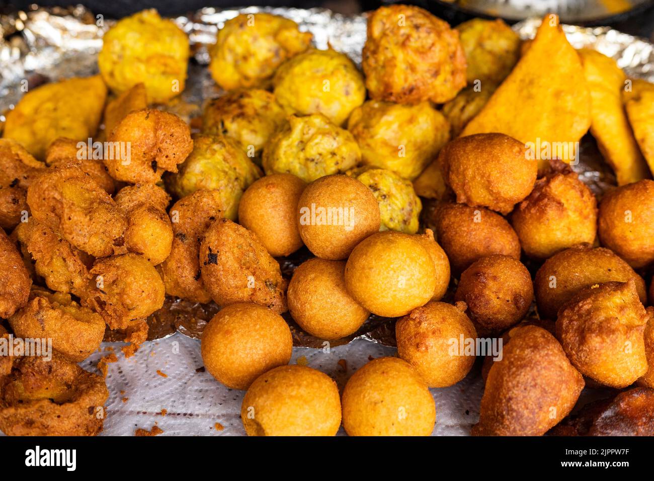 Colombian street fried food - Traditional gastronomy of colombia Stock