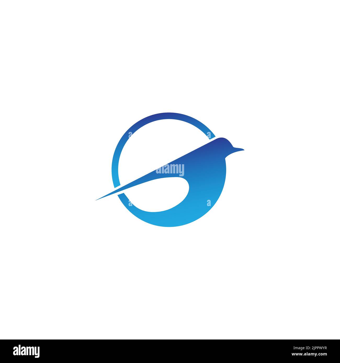 Flying Bird vector logo. Luxury bird, eagle, hawk, vector line logotype design. Stock Vector