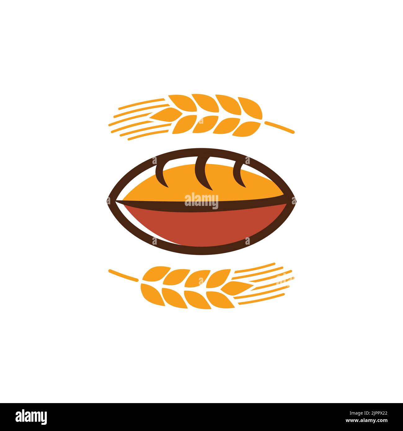 Wheat  Linked Bread Logo Template Stock Vector