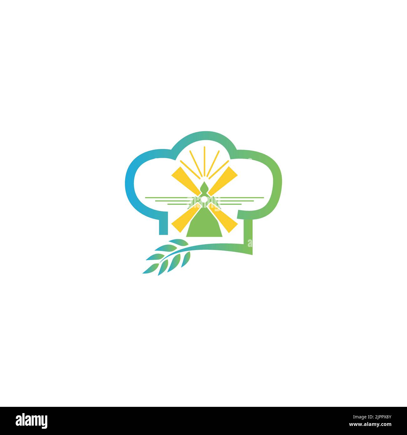 Wheat  Linked Bread Logo Template Stock Vector