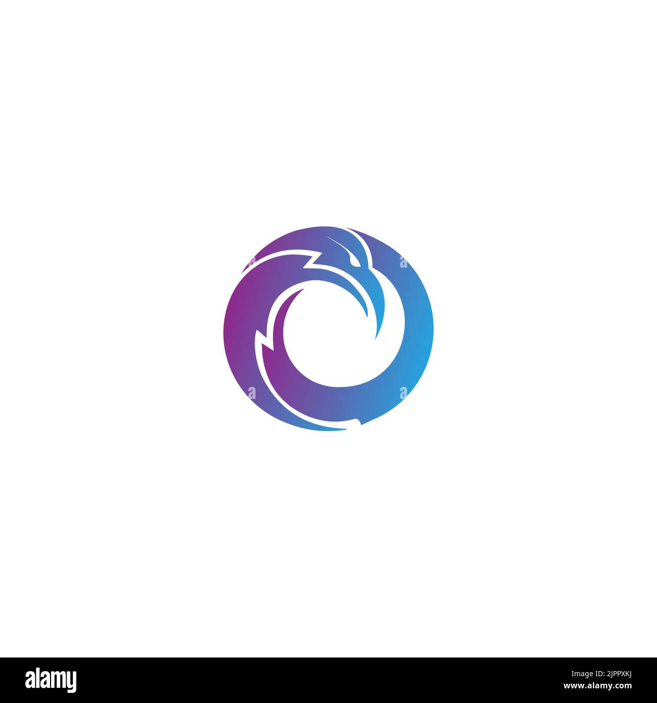 Flying Bird vector logo. Luxury bird, eagle, hawk, vector line logotype design. Stock Vector