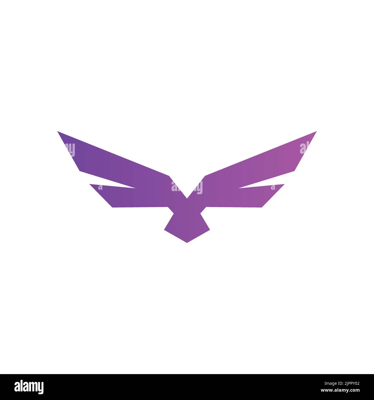 Flying Bird vector logo. Luxury bird, eagle, hawk, vector line logotype design. Stock Vector