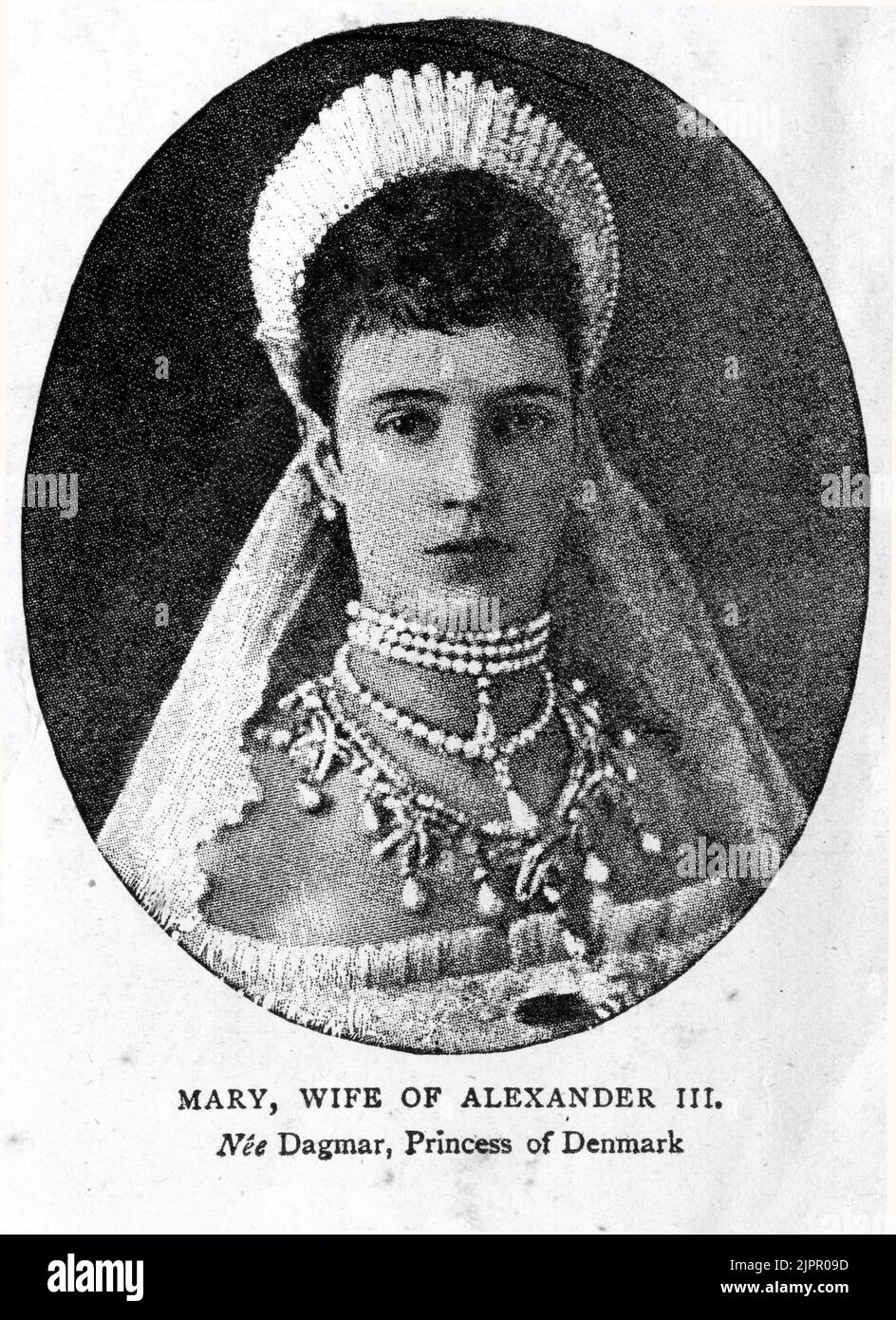 Maria Feodorovna ( 1847 – 1928), known before her marriage as Princess Dagmar of Denmark, was Empress of Russia from 1881 to 1894 as spouse of Emperor Alexander III. Stock Photo