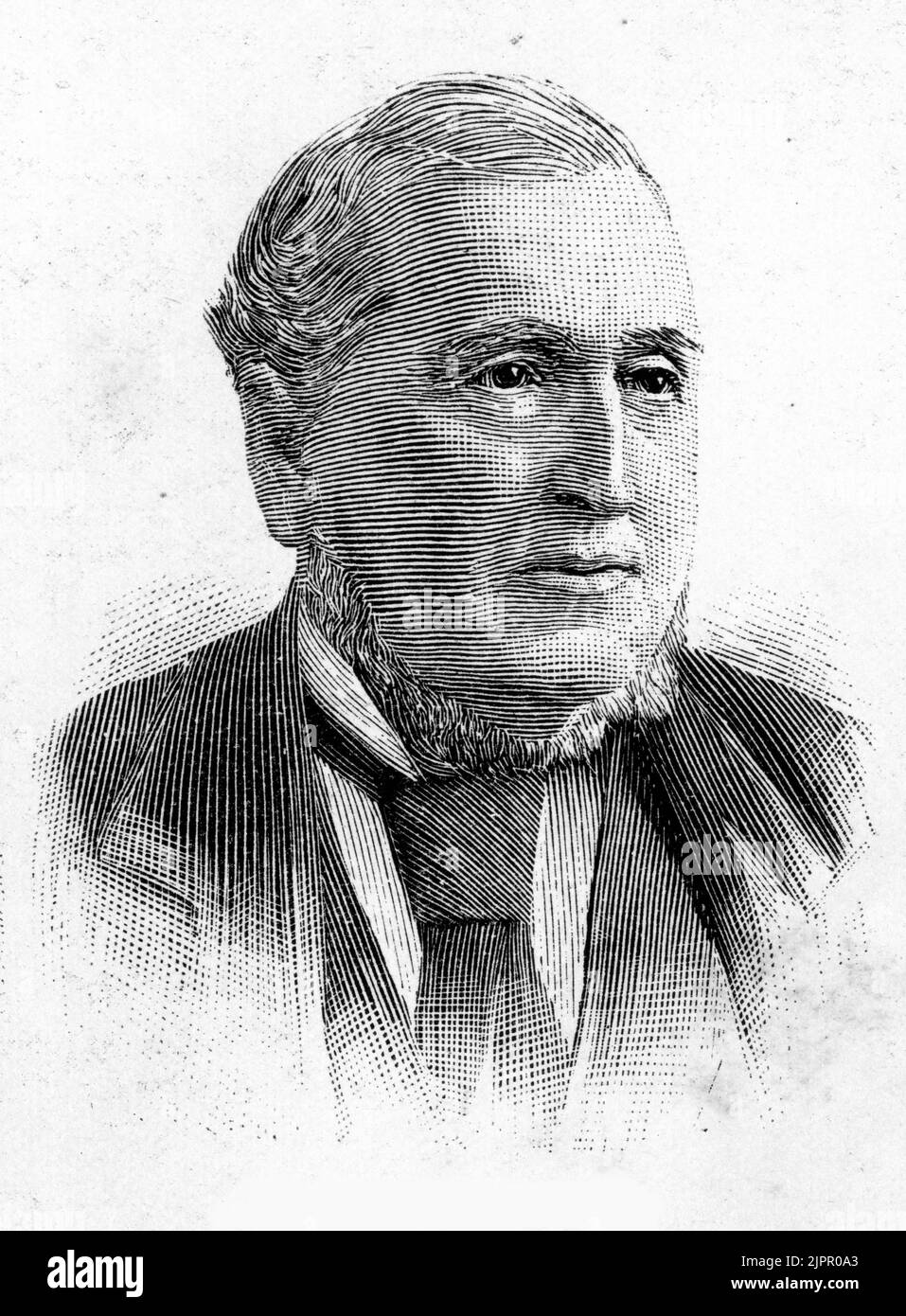 Engraved portrait of Sir John Arnott, , 1st Baronet JP (1814 - 1898) Scottish-Irish entrepreneur and a major figure in the commercial and political spheres of late-19th century Cork. He was also founder of the Arnotts department chain. Stock Photo