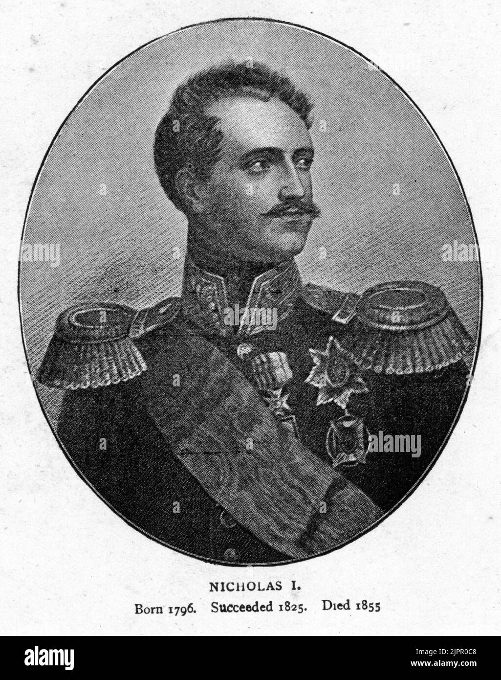Portrait of Nicholas I (1796 – 1855) Emperor of Russia, King of Congress Poland and Grand Duke of Finland Stock Photo