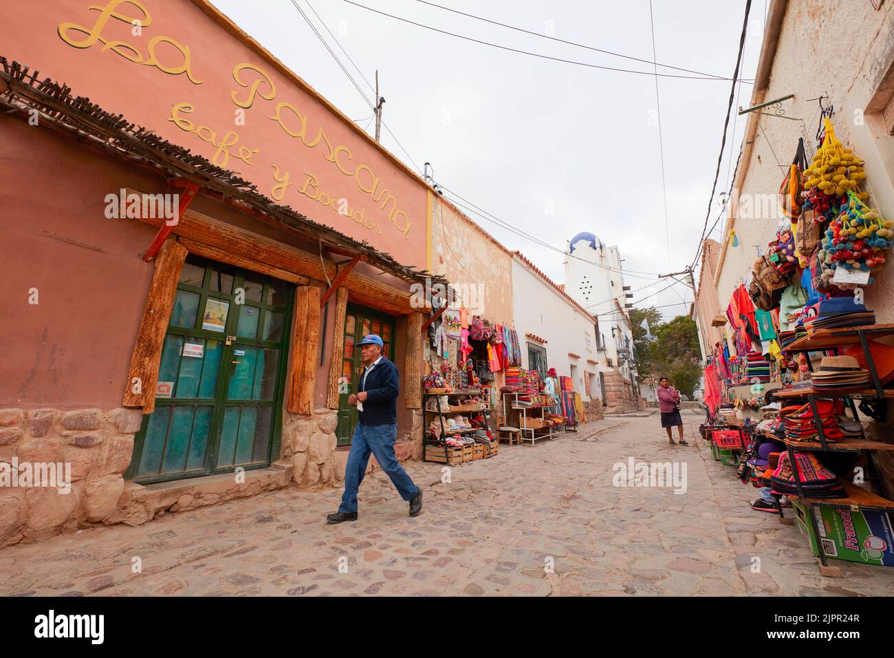 A street of the Humahuaca town historical cask, Jujuy province, Argentina. Stock Photo