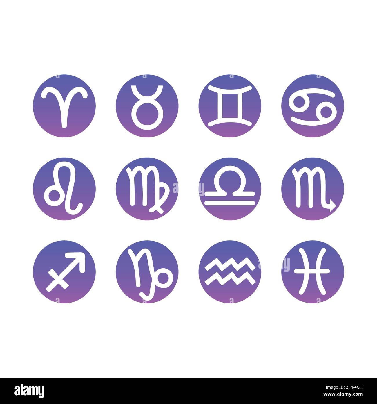 Zodiac icon collection, logo symbol, vector Stock Vector