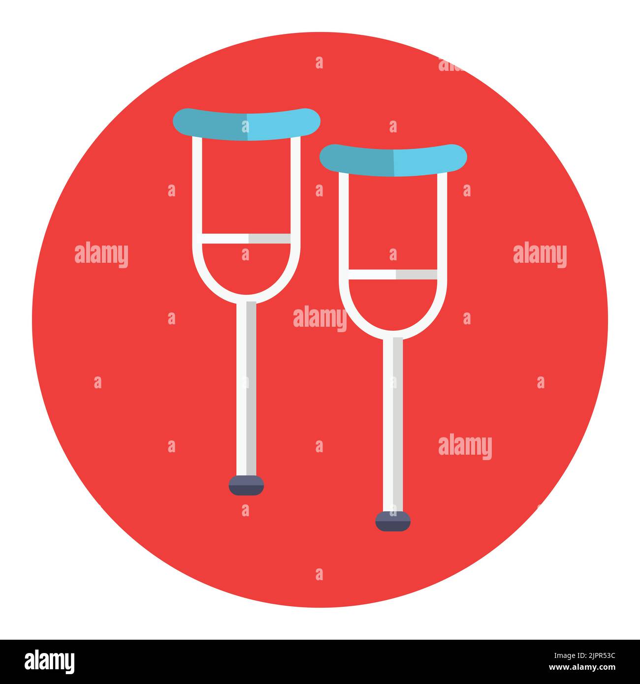 Crutch icon. Crutches logo concept. Medical flat icon in circle