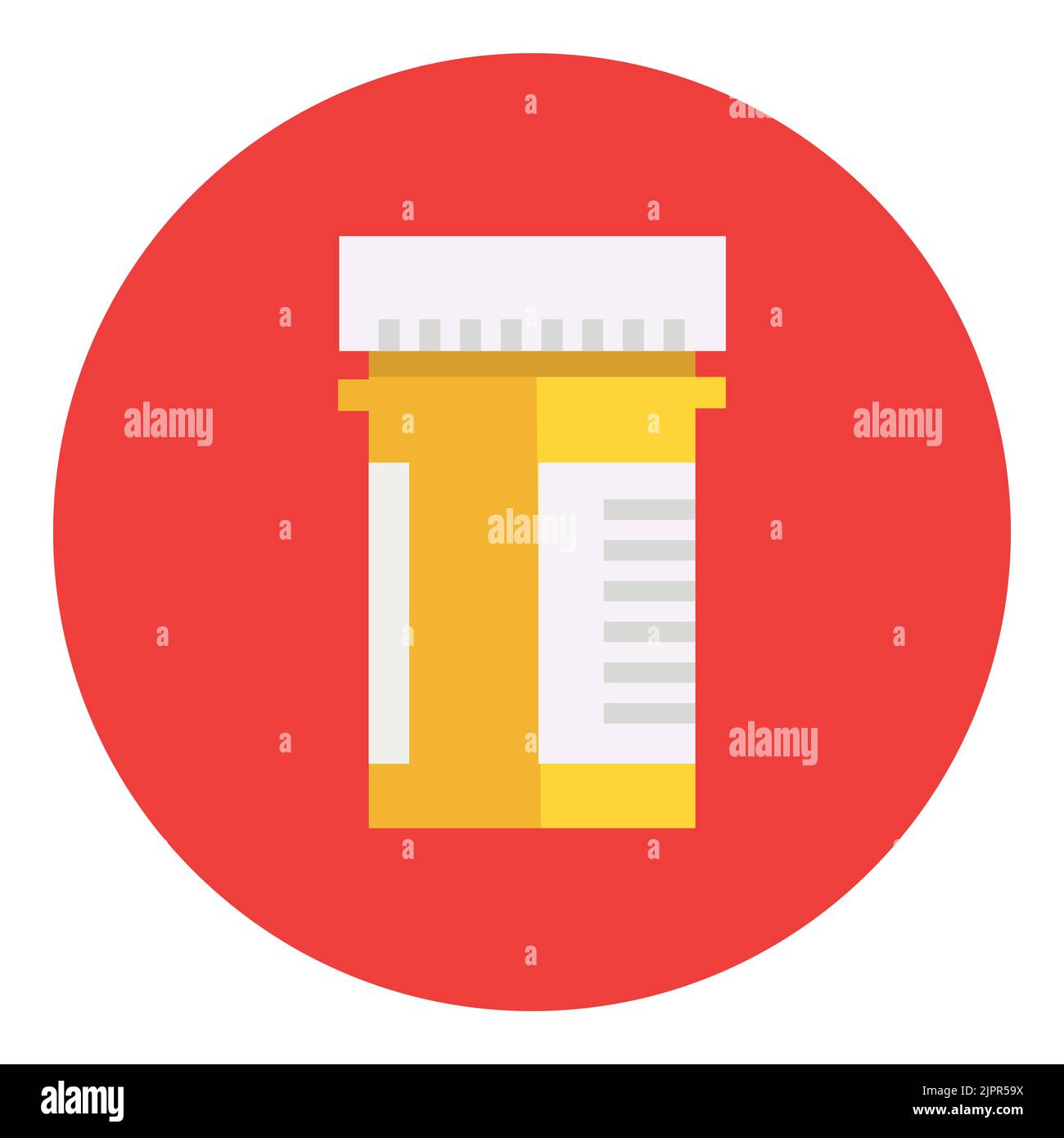 Pill bottle icon. Capsule prescription flat icon. Drug container logo design. Flat medical icon isolated on white background. Vector icon Stock Vector