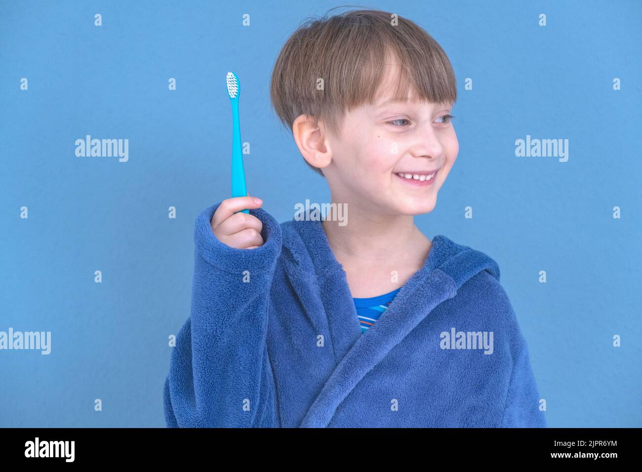the boy with the toothbrush. Health care, dental hygiene. Little boy