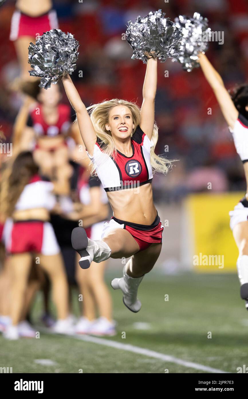 August 19, 2022 Ottawa Redblacks cheerleaders in action during the CFL game between Edmonton