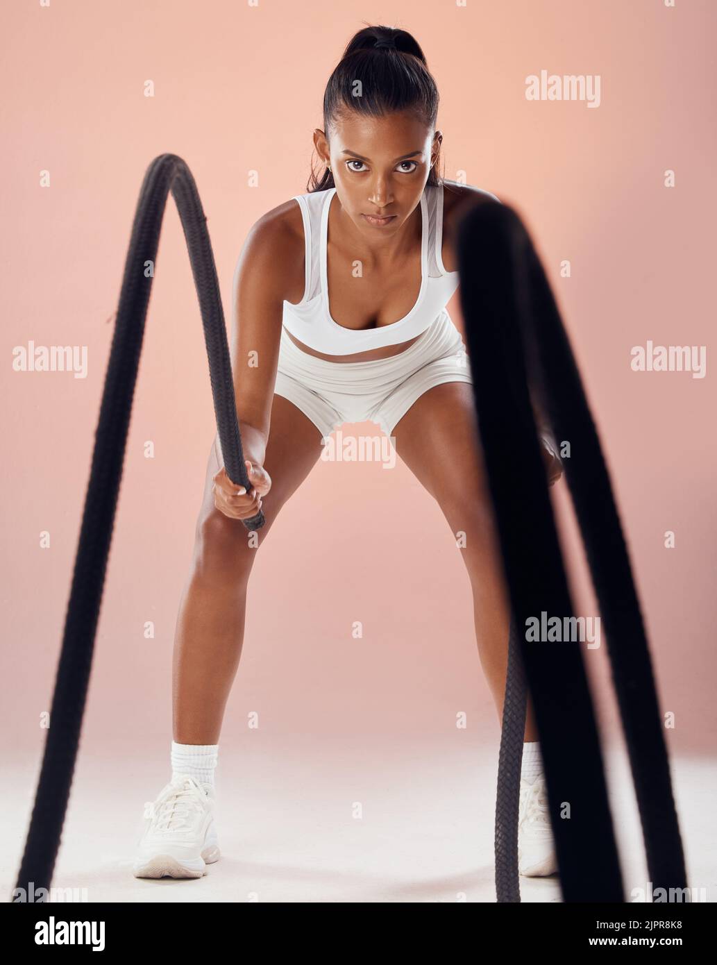 Battle ropes workout hi-res stock photography and images - Alamy