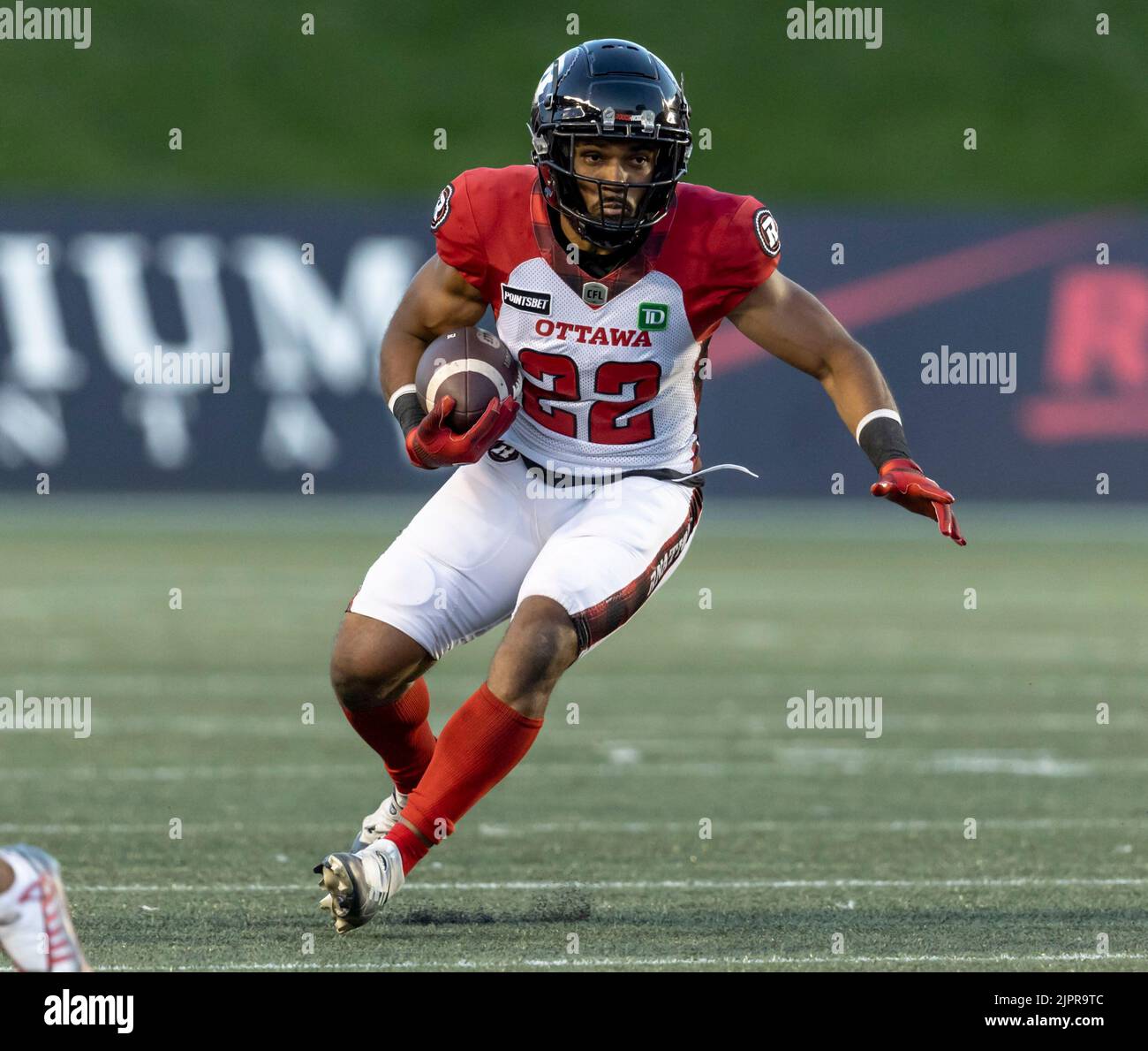 Ottawa, Canada. 19 Aug 2022. Jackson Bennett (22) of the Ottawa ...