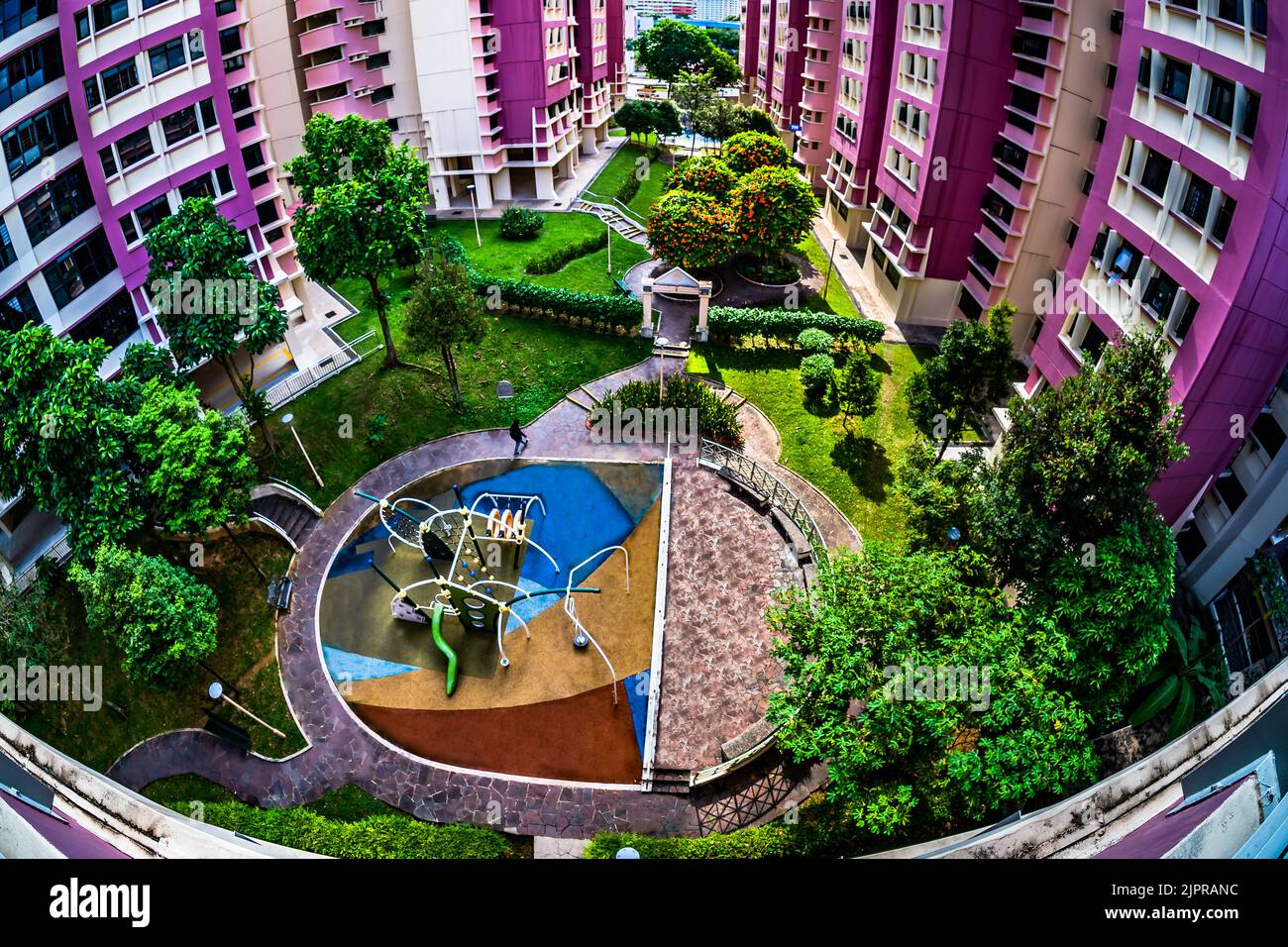 Modern Playground and garden at HDB apartments in Yishun town