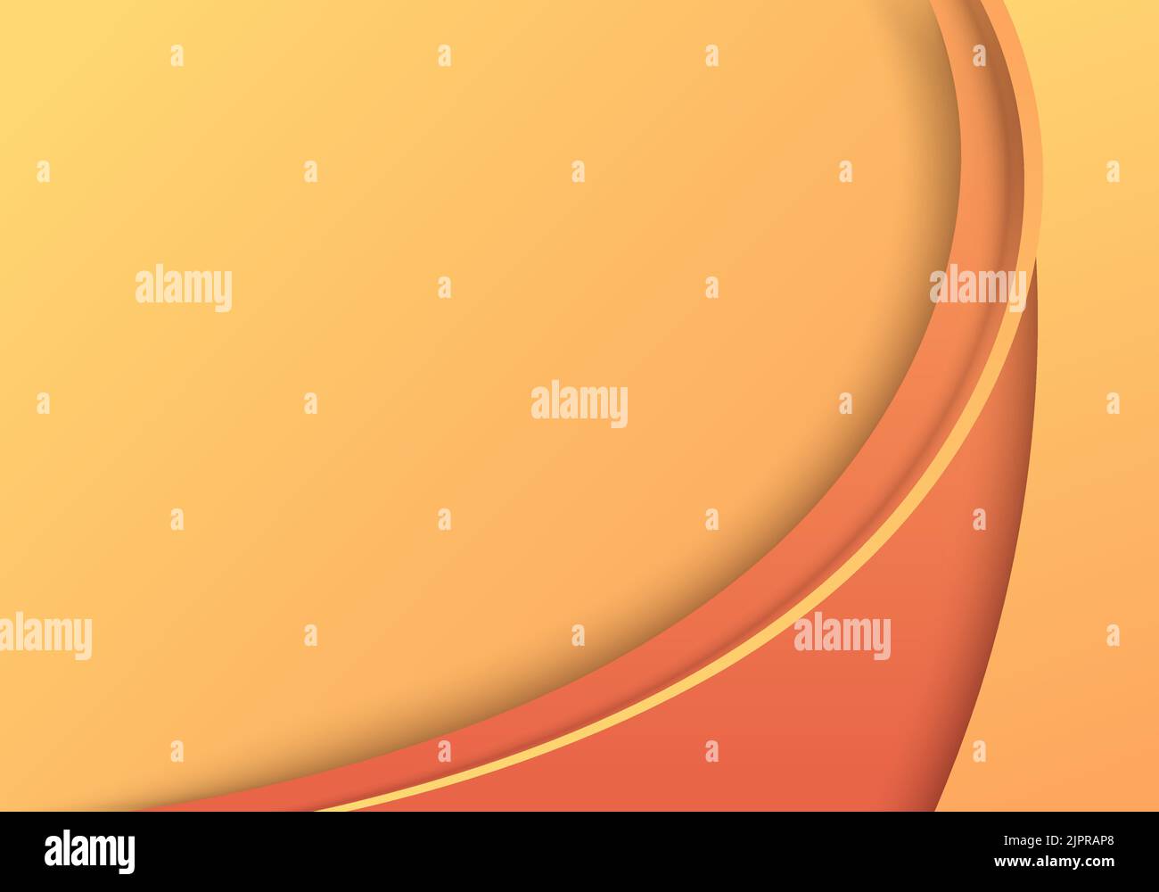 Abstract template yellow curved shape overlapping layered background. Vector illustration Stock Vector