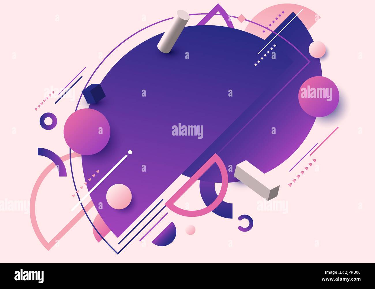 Abstract background flat design 3D geometric elements pattern retro style. Vector illustration Stock Vector