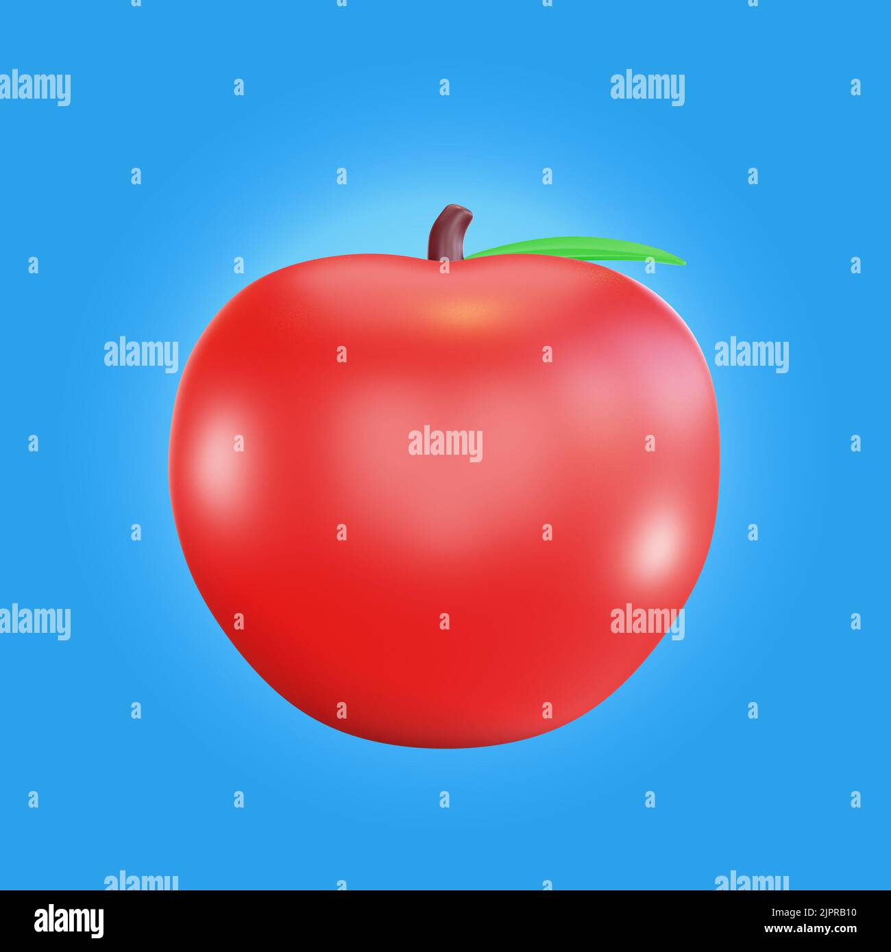 3d icon apple school theme Stock Photo