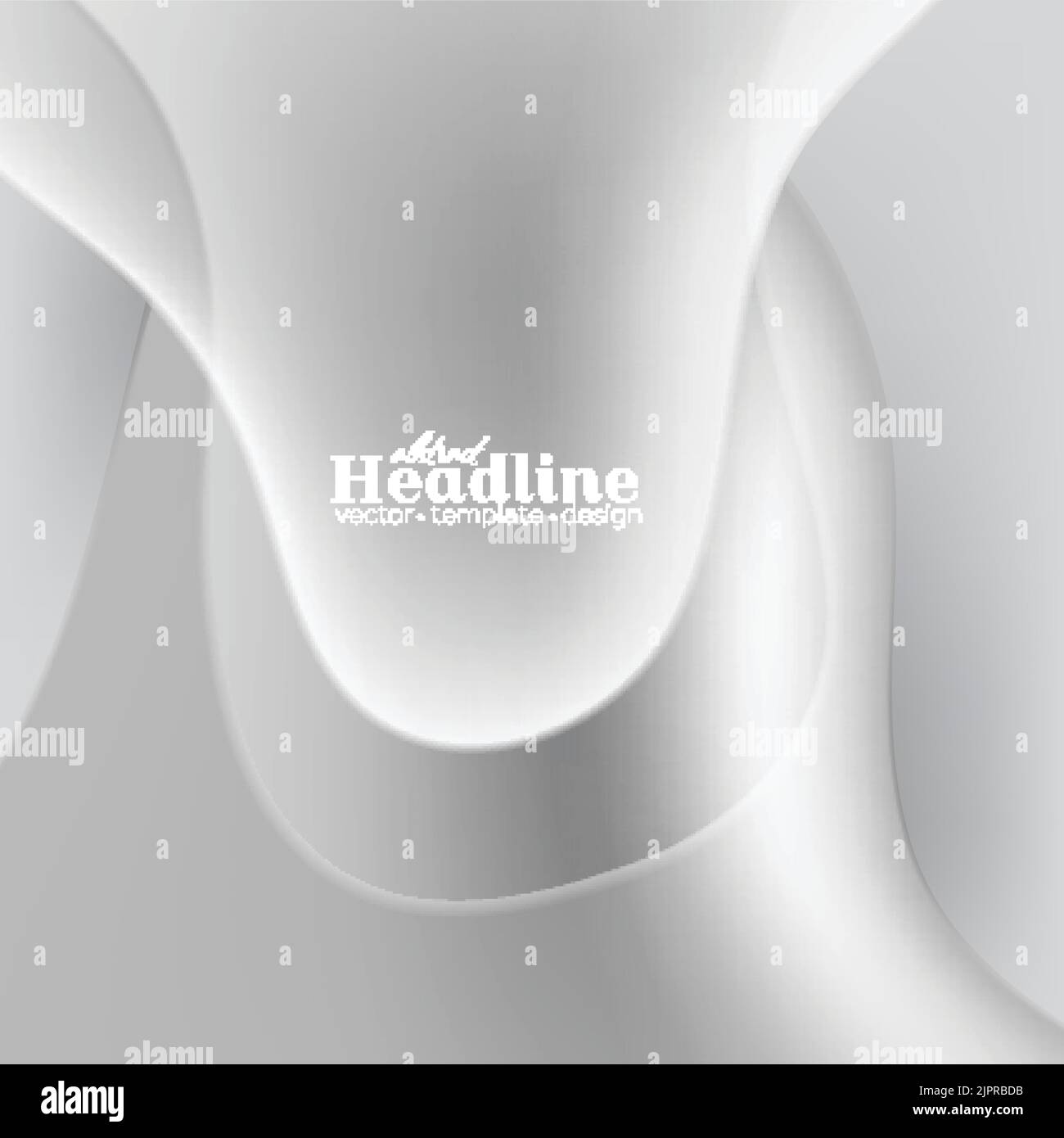 Abstract white grey smooth liquid waves background. Vector template ...