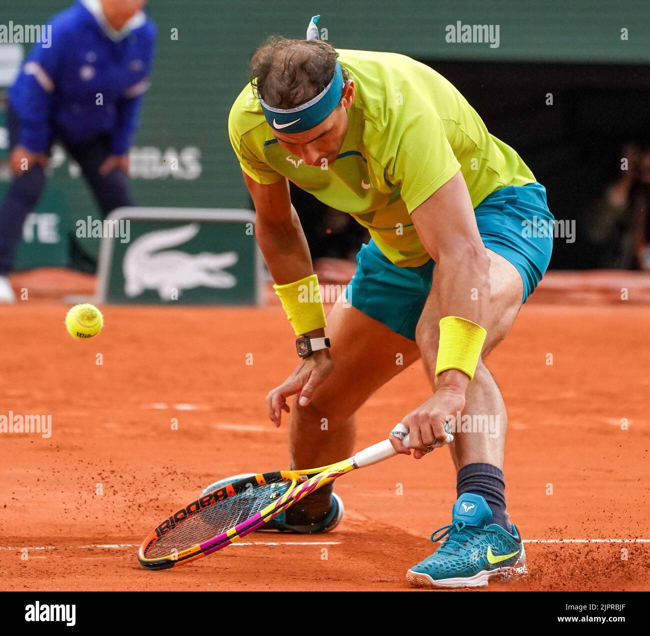 Grand Slam champion Rafael Nadal of Spain in action during his men's 