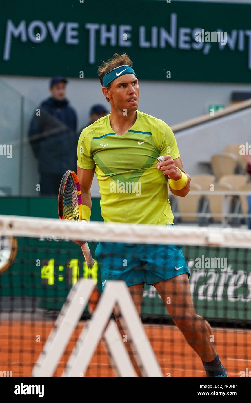 Grand Slam champion Rafael Nadal of Spain in action during his men's