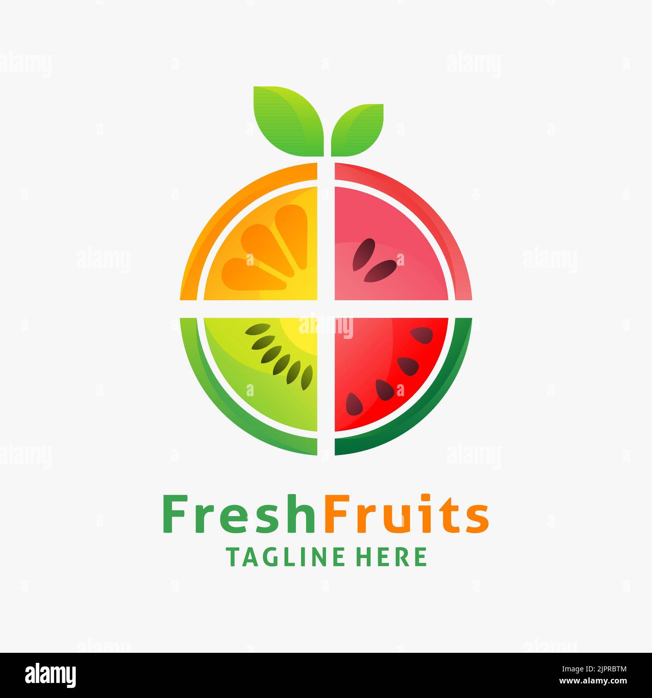Fresh fruits logo design Stock Vector Image & Art Alamy