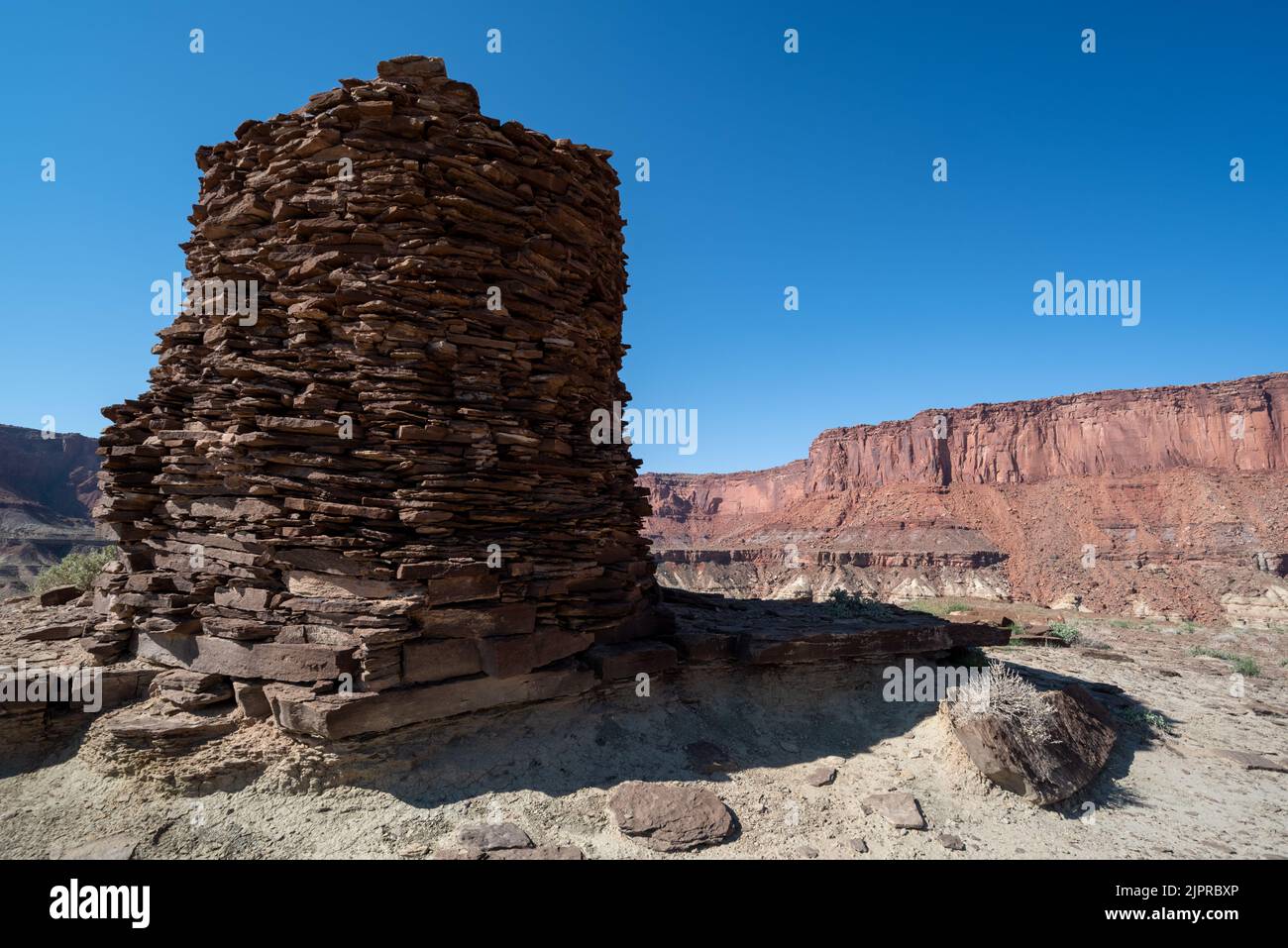 Hilltop ruin, Labyrinth Canyon, Utah. Stock Photo