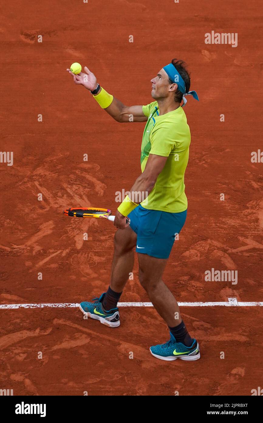 Grand Slam champion Rafael Nadal of Spain in action during his men's