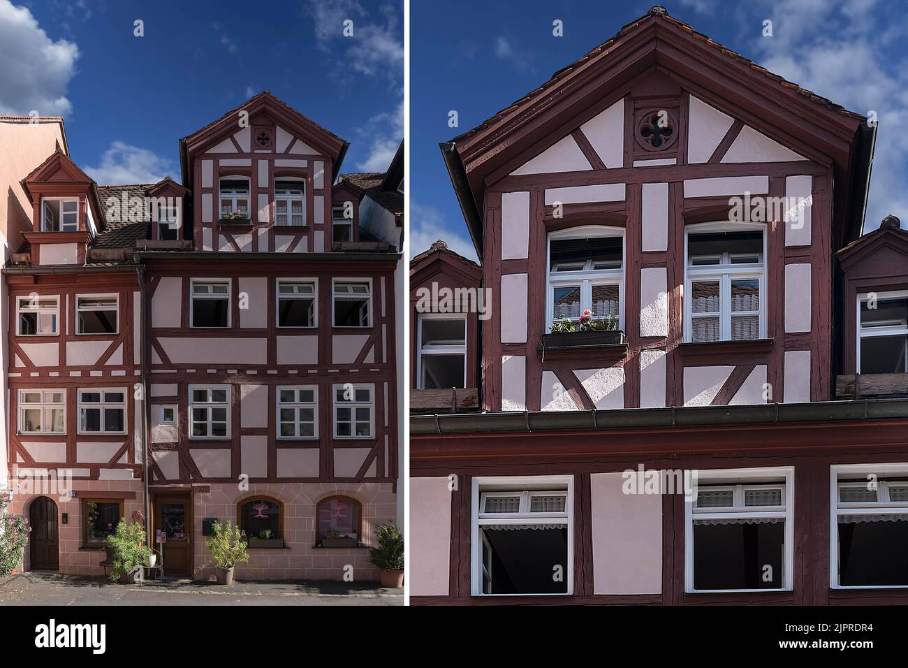 Historic half-timbered house with dormer, totally renovated by the Nuremberg Old Town Friends, Johannesgasse 55, Nuremberg, Middle Franconia Stock Photo