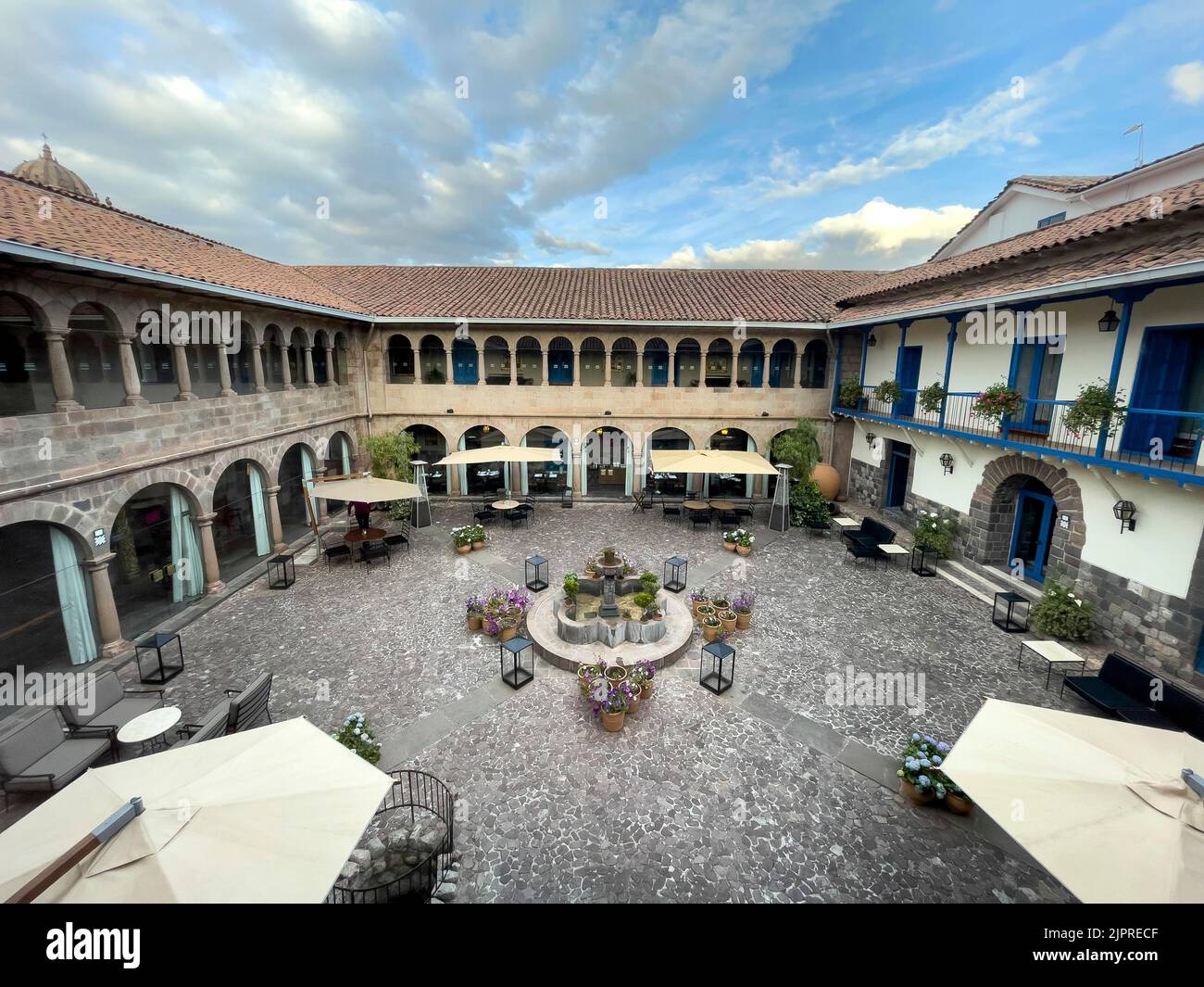 Courtyard, Hotel Palacio de las Incas, Marriott Luxury Collection, Cusco, Peru Stock Photo